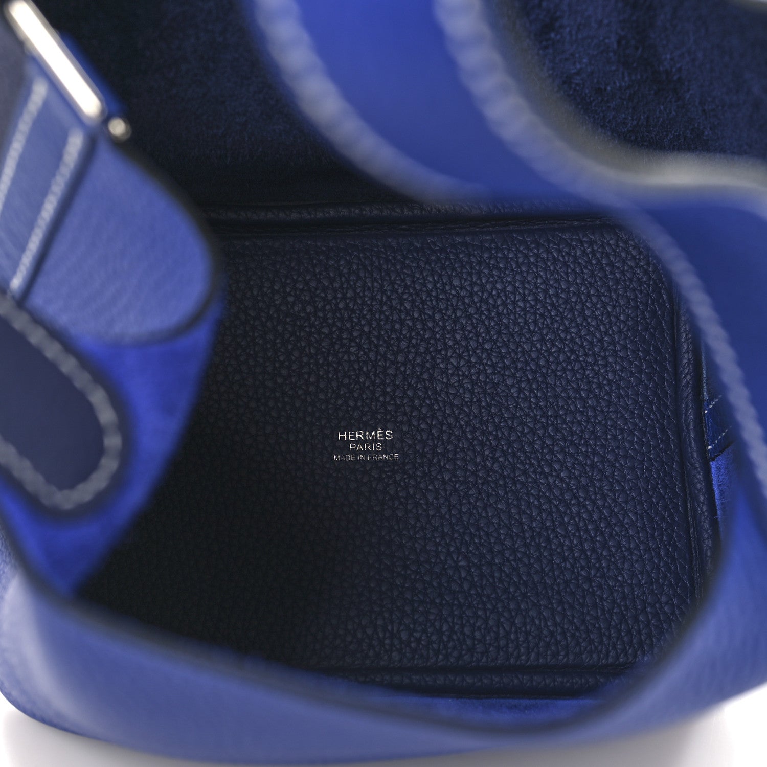 Hermes Taurillon Clemence Casaque Picotin Lock 18 PM Bleu Electrique Bleu Encre 5 of 13