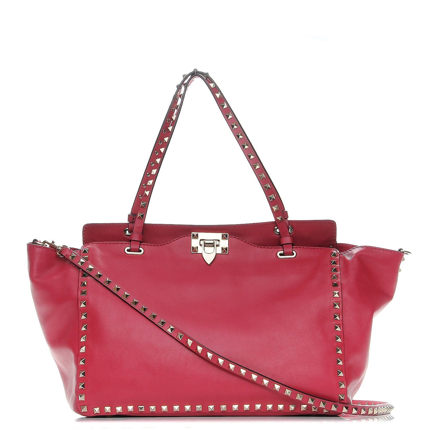 Vitello Medium Rockstud Tote Cyclamin