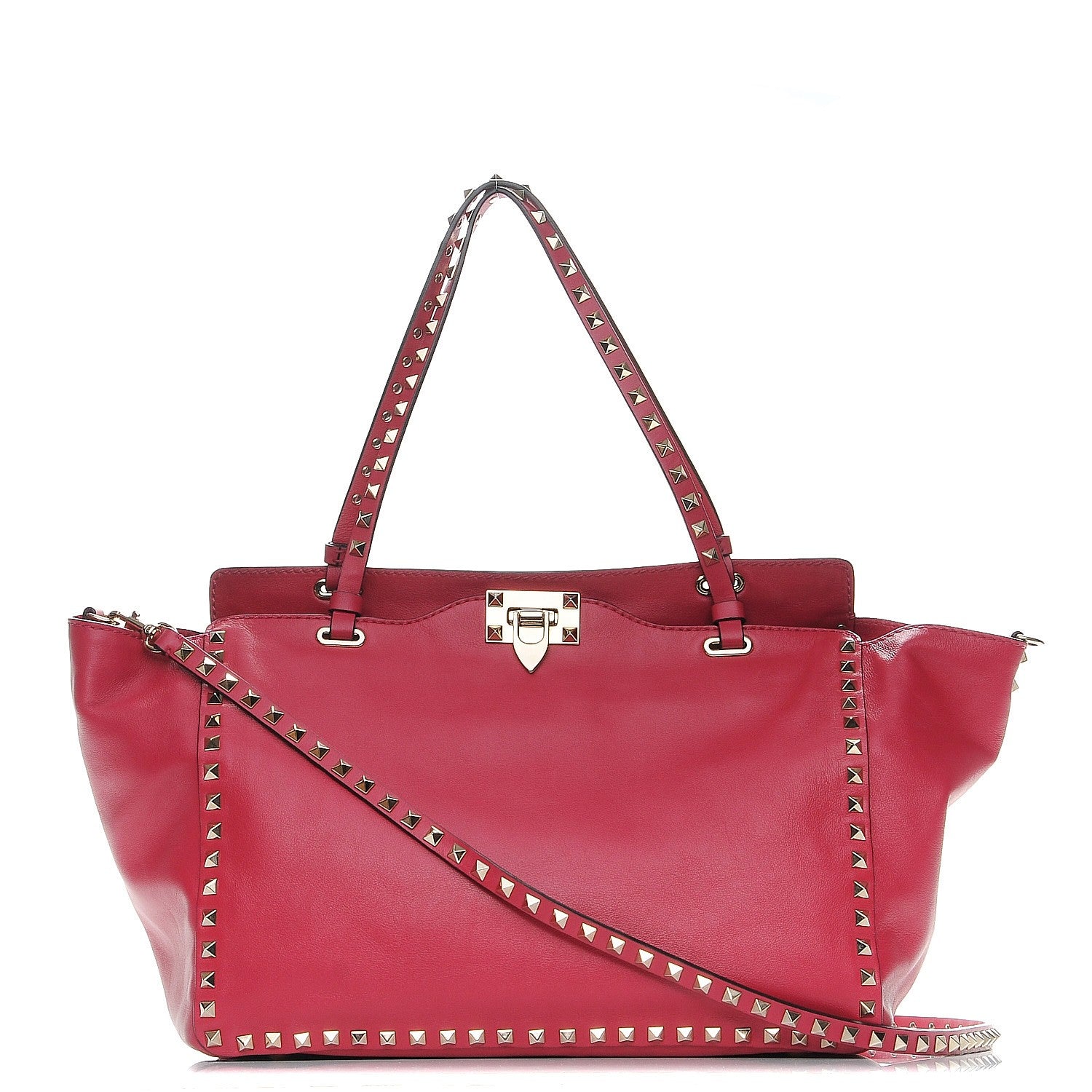 Valentino Garavani Vitello Medium Rockstud Tote Cyclamin 1 of 9