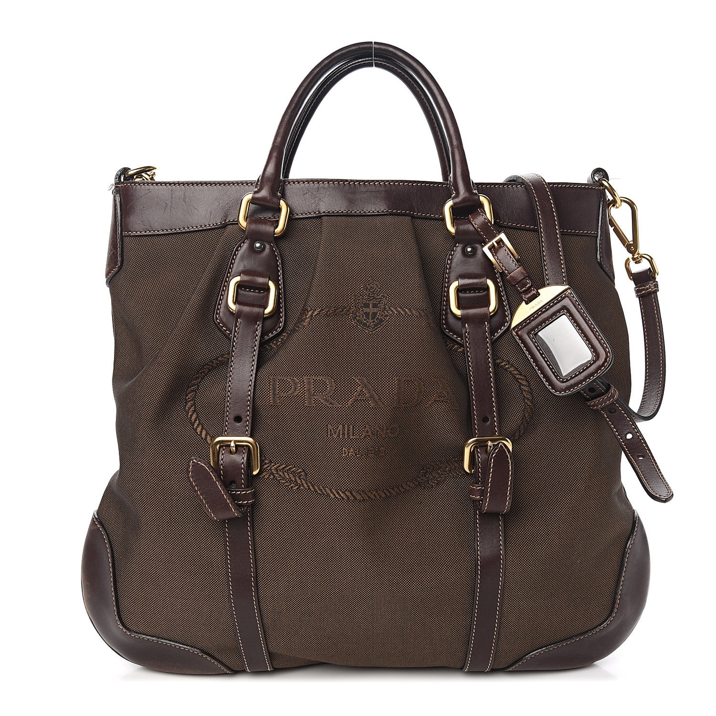 Jacquard Logo Tote Brown