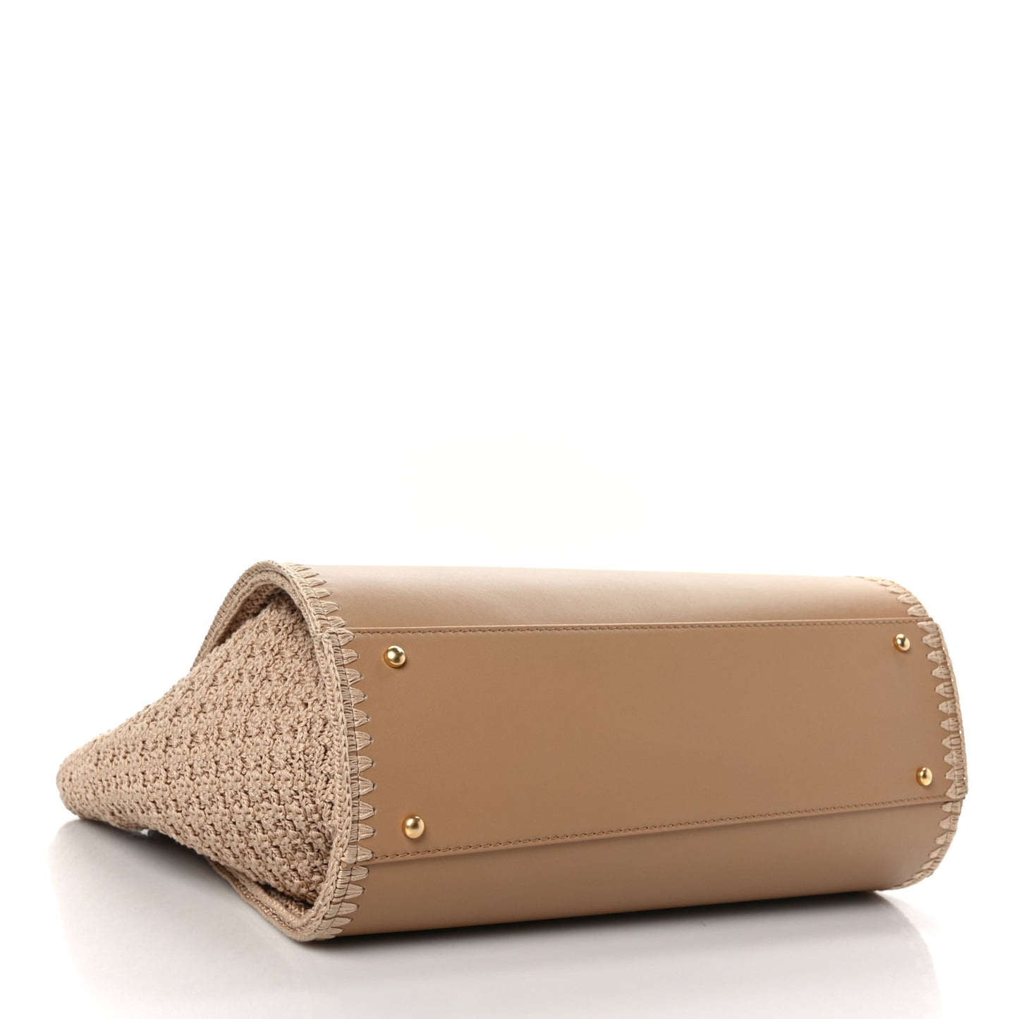 Calfskin Knit Medium Deauville Tote Beige