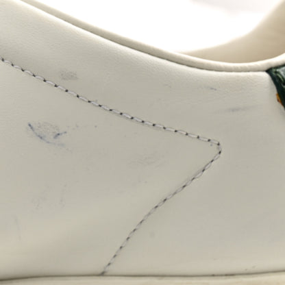 Gucci Calfskin Ayers Bee Embroidered Womens Ace Sneakers 38 White Green 10 of 11
