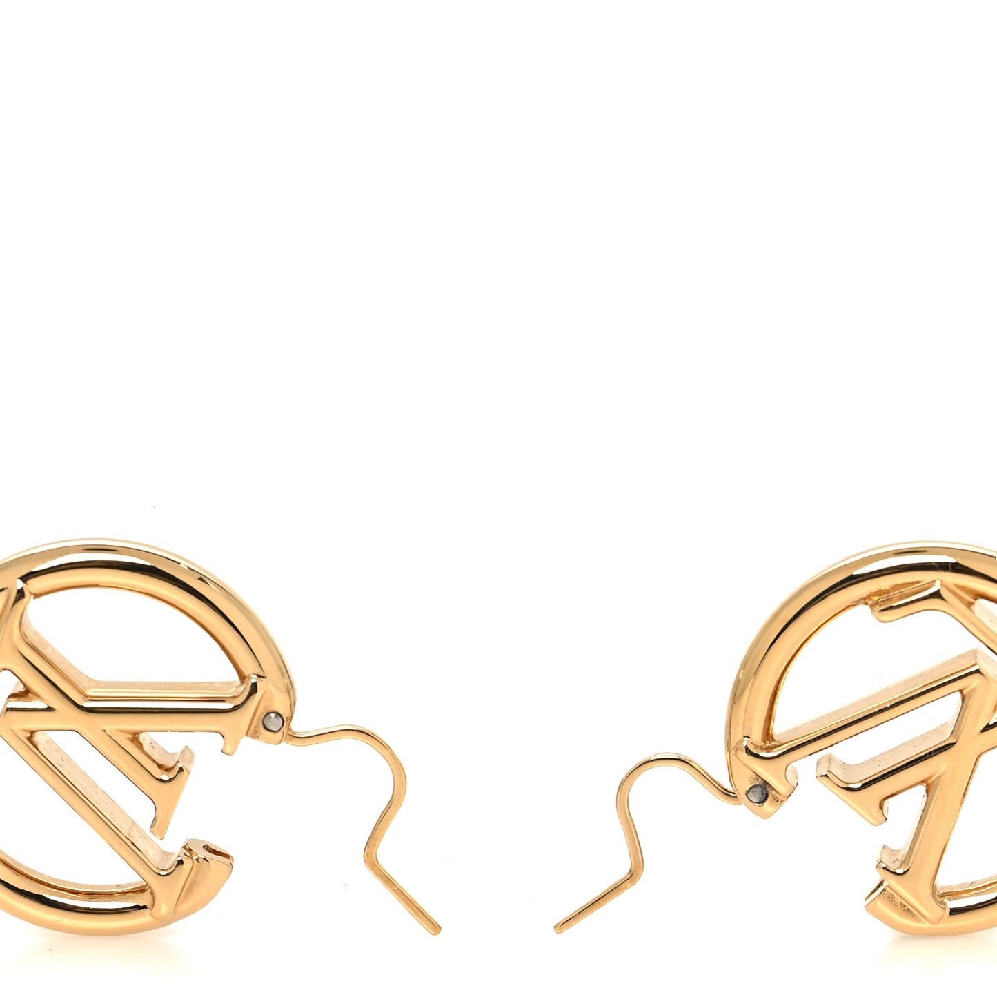 Metal Small Louise Hoop Earrings Gold