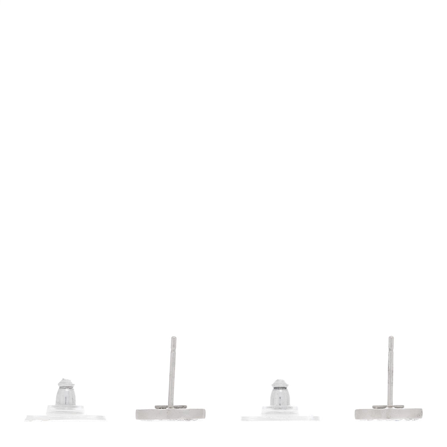 Chanel Crystal CC Earrings Silver 3 of 4