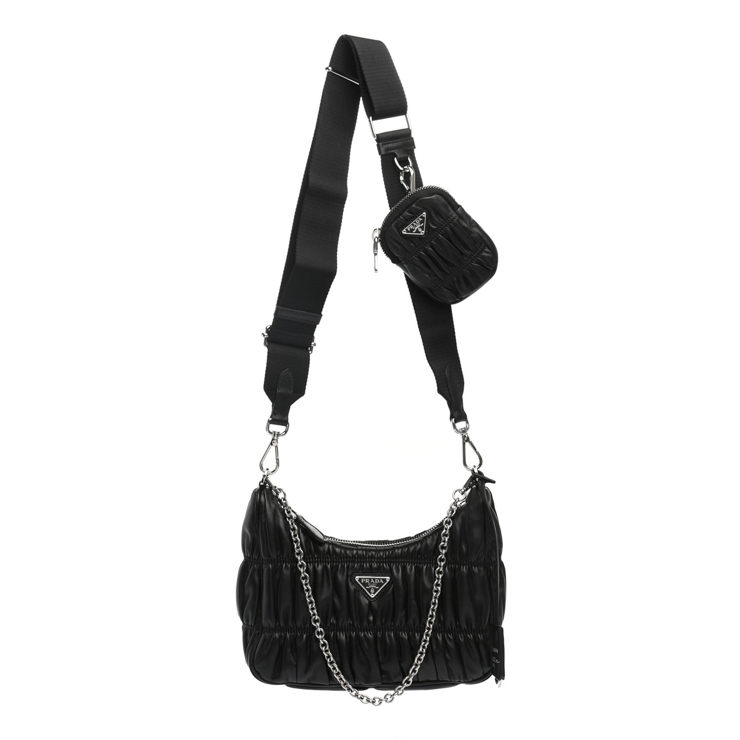 Nappa Gaufre Re-Edition 2005 Shoulder Bag Black
