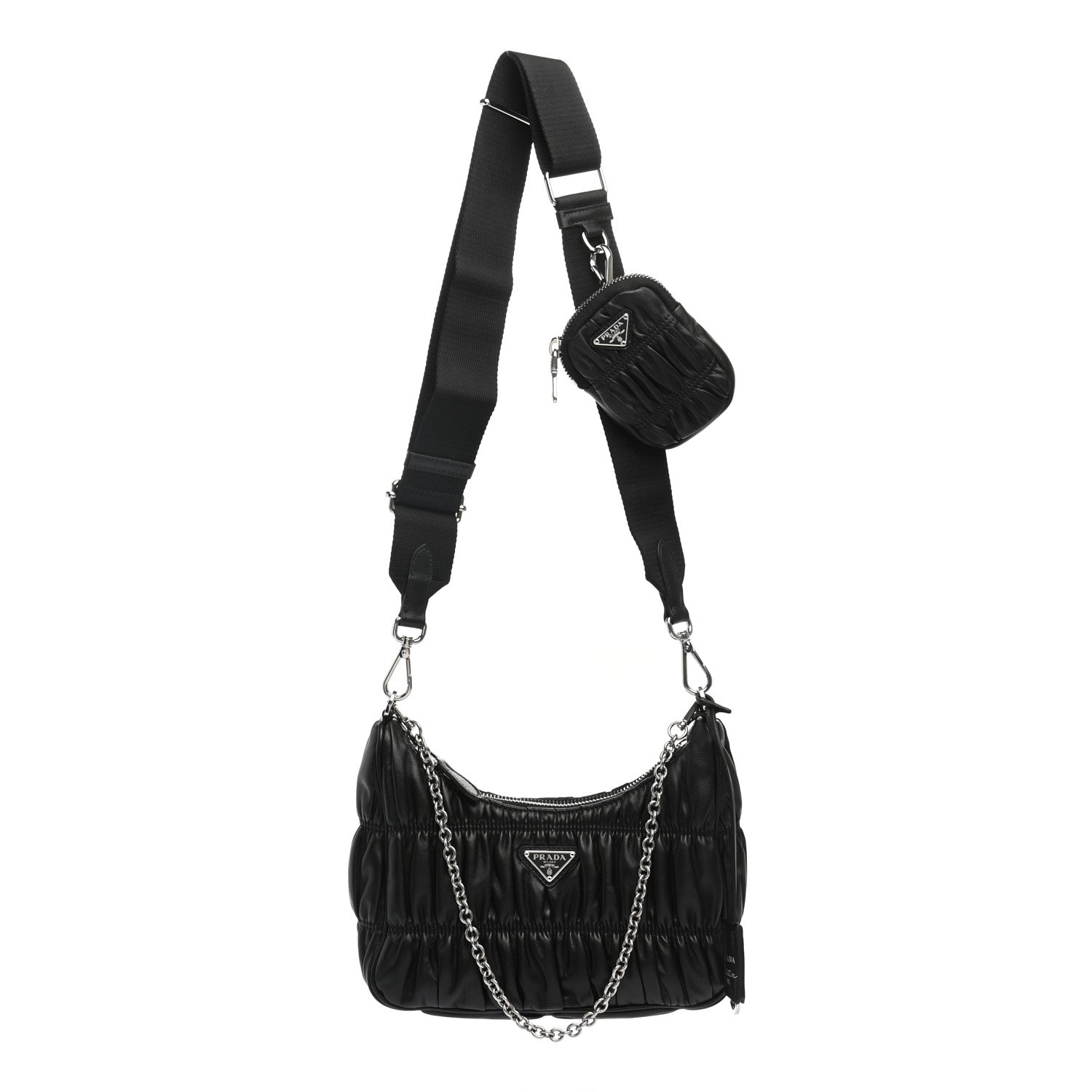 Prada Nappa Gaufre Re-Edition 2005 Shoulder Bag Black 1 of 12