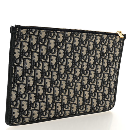 Christian Dior Oblique Monogram Pouch Clutch Blue 3 of 8