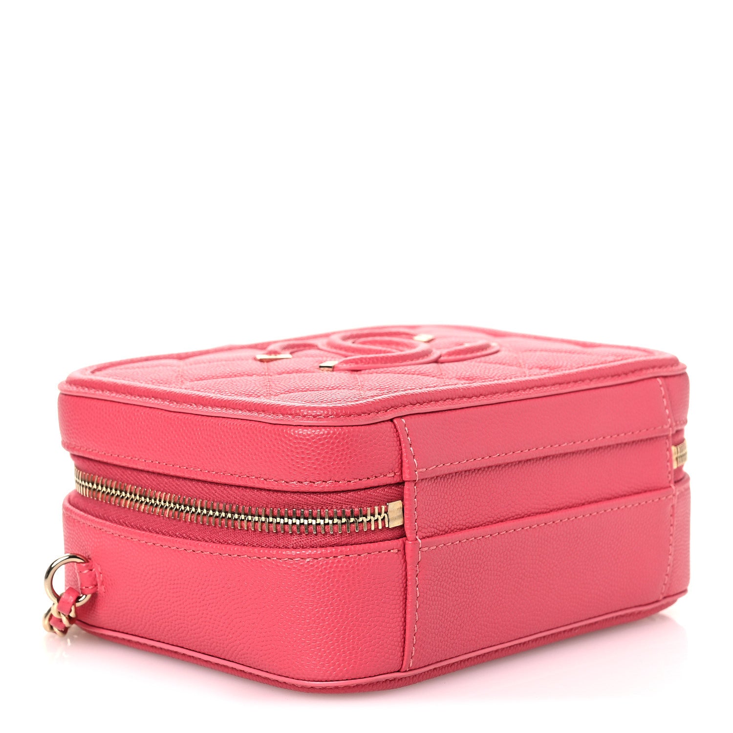 Chanel Caviar Quilted Small CC Filigree Vanity Case Pink 4 of 10