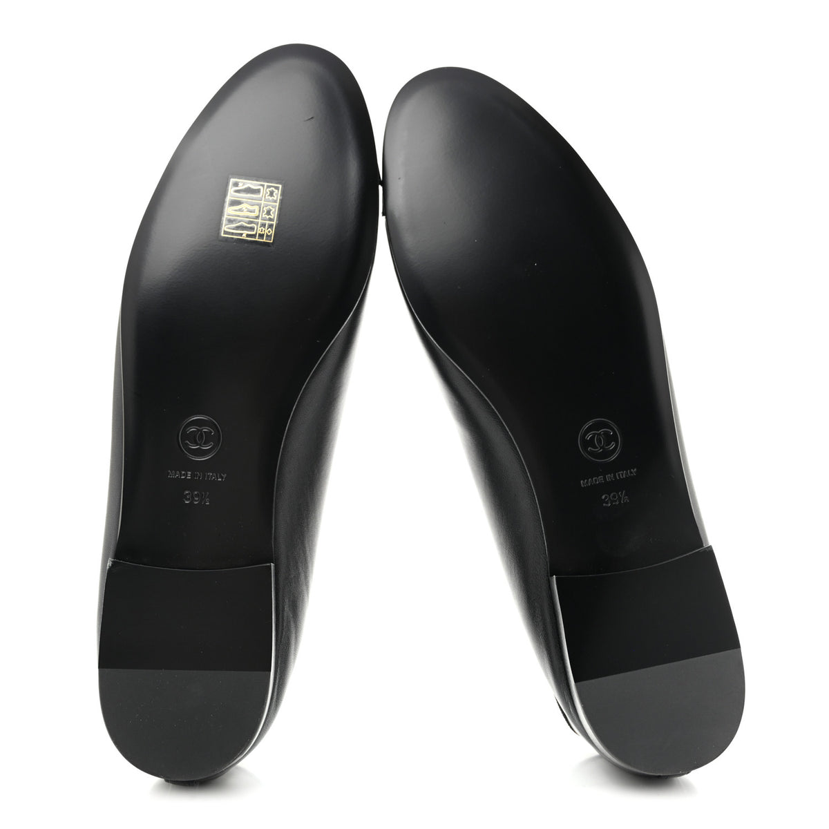 Chanel Lambskin Patent Cap Toe Ballerina Flats 39.5 Black 7 of 10
