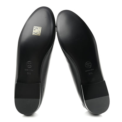 Chanel Lambskin Patent Cap Toe Ballerina Flats 39.5 Black 7 of 10