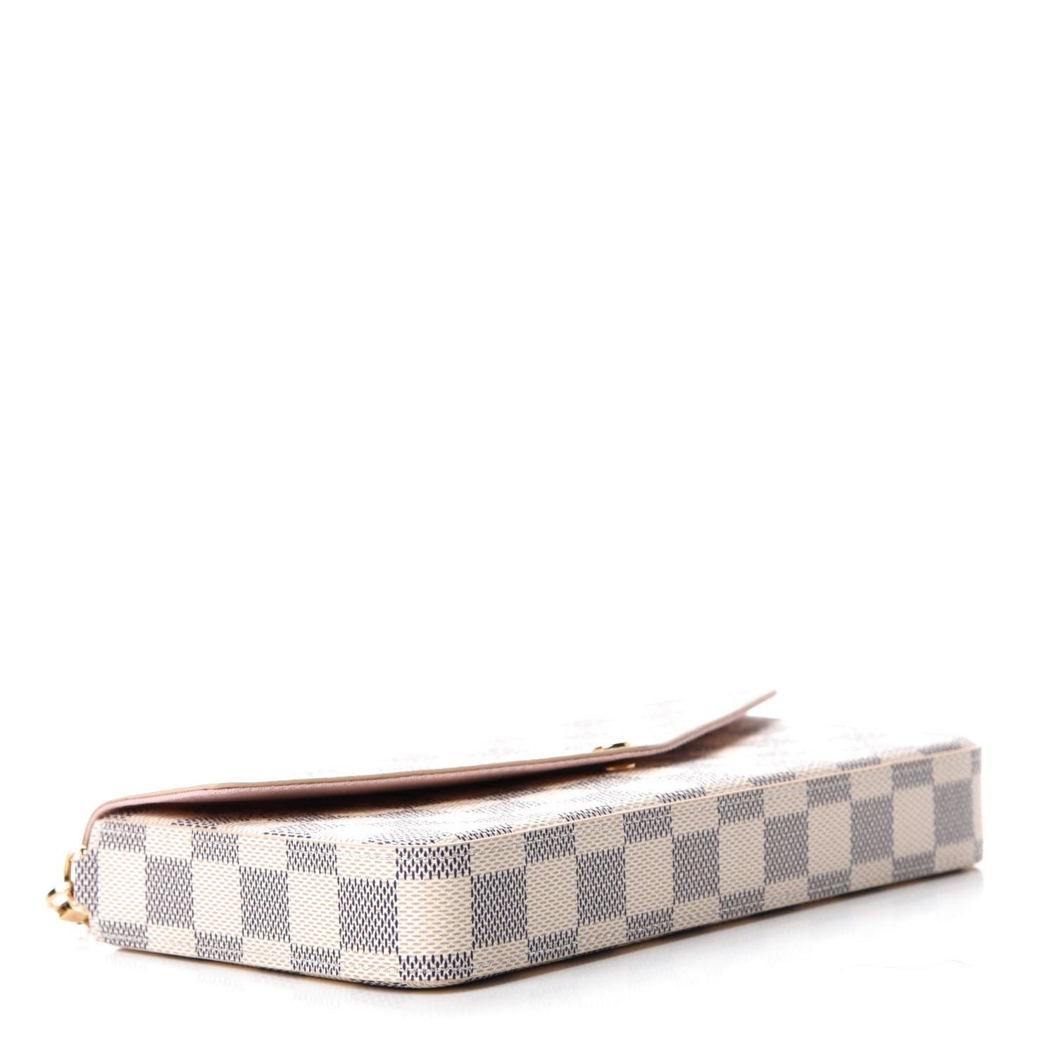 Louis Vuitton Damier Azur Pochette Felicie Chain Wallet Rose Ballerine 4 of 12