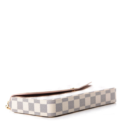 Louis Vuitton Damier Azur Pochette Felicie Chain Wallet Rose Ballerine 4 of 12