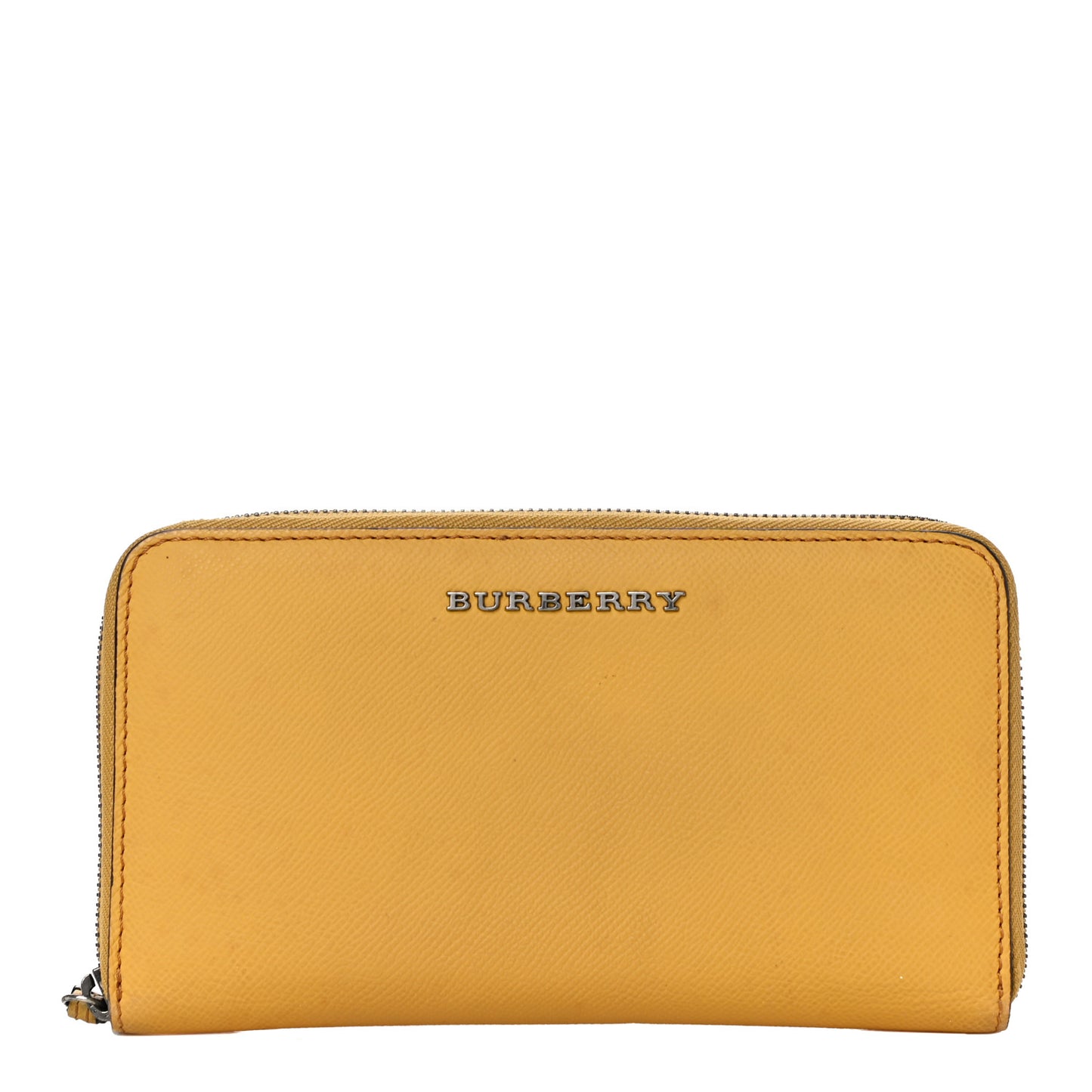 Grainy Calfskin Zip Around Wallet Yellow