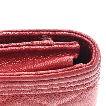 Chanel Caviar Quilted Boy Flap Card Holder Wallet Red 9 of 10
