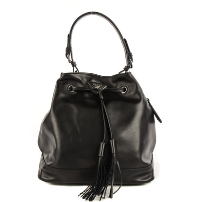 Prada Soft Calf Bucket Bag Black Cammello 1 of 9