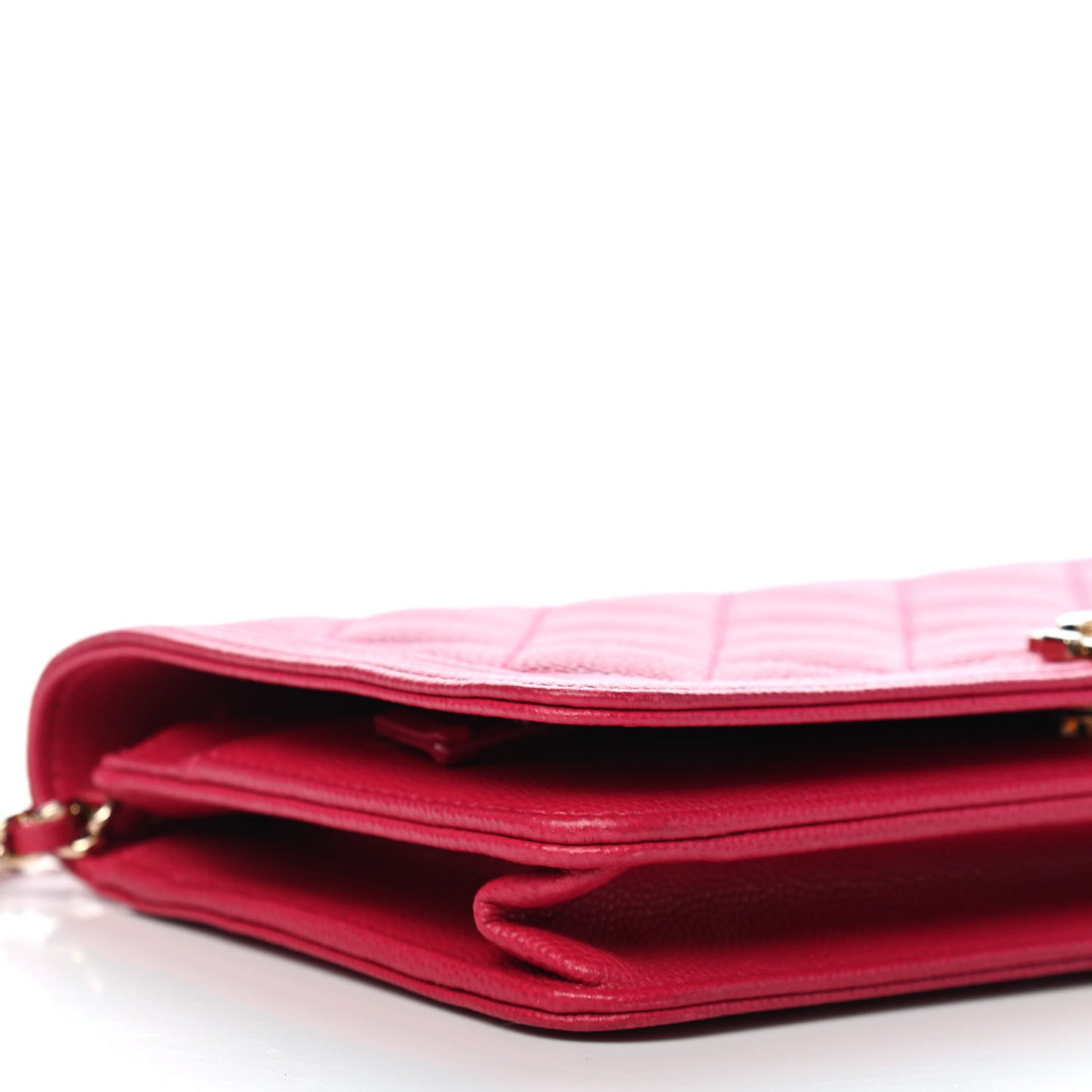 Caviar Quilted Boy Wallet On Chain WOC Fuchsia