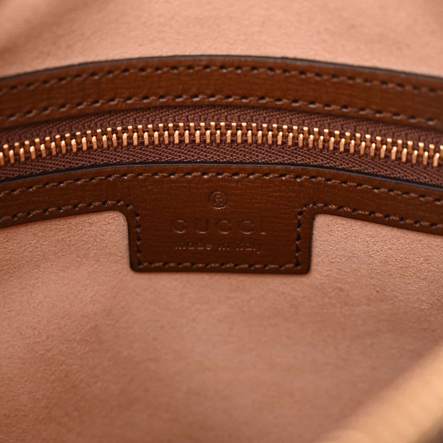 GG Supreme Monogram Small Horsebit 1955 Shoulder Bag Beige Brown Sugar