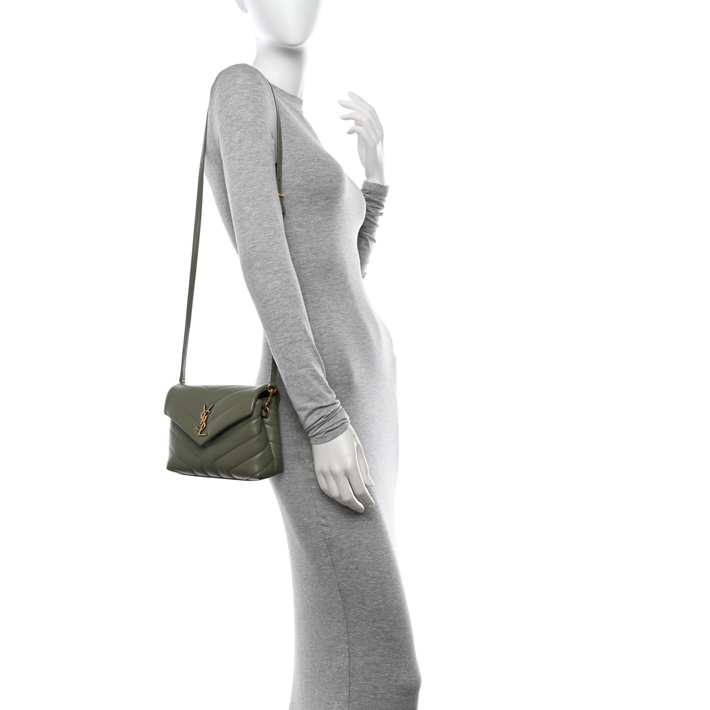 Calfskin Y Quilted Monogram Toy Loulou Crossbody Bag Light Sage
