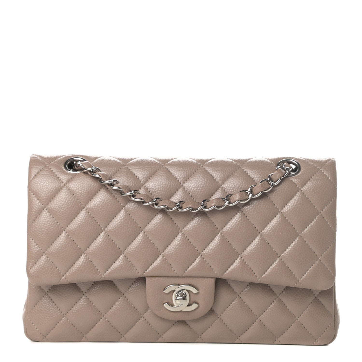 Chanel Caviar Quilted Medium Double Flap Taupe 1 of 12
