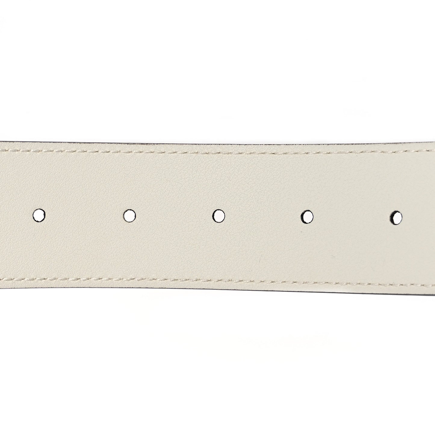 X ADIDAS Textured Dollar Calfskin Double G 40mm Belt 80 32 White Black