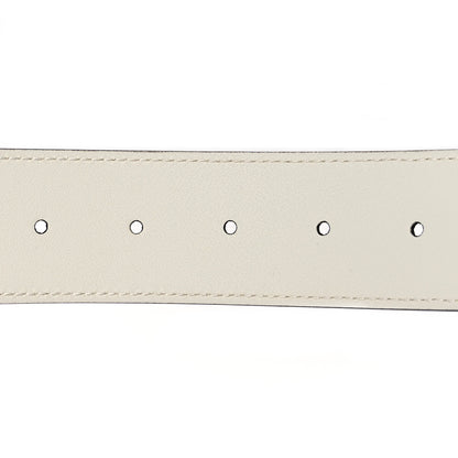 Gucci X ADIDAS Textured Dollar Calfskin Double G 40mm Belt 80 32 White Black 4 of 7