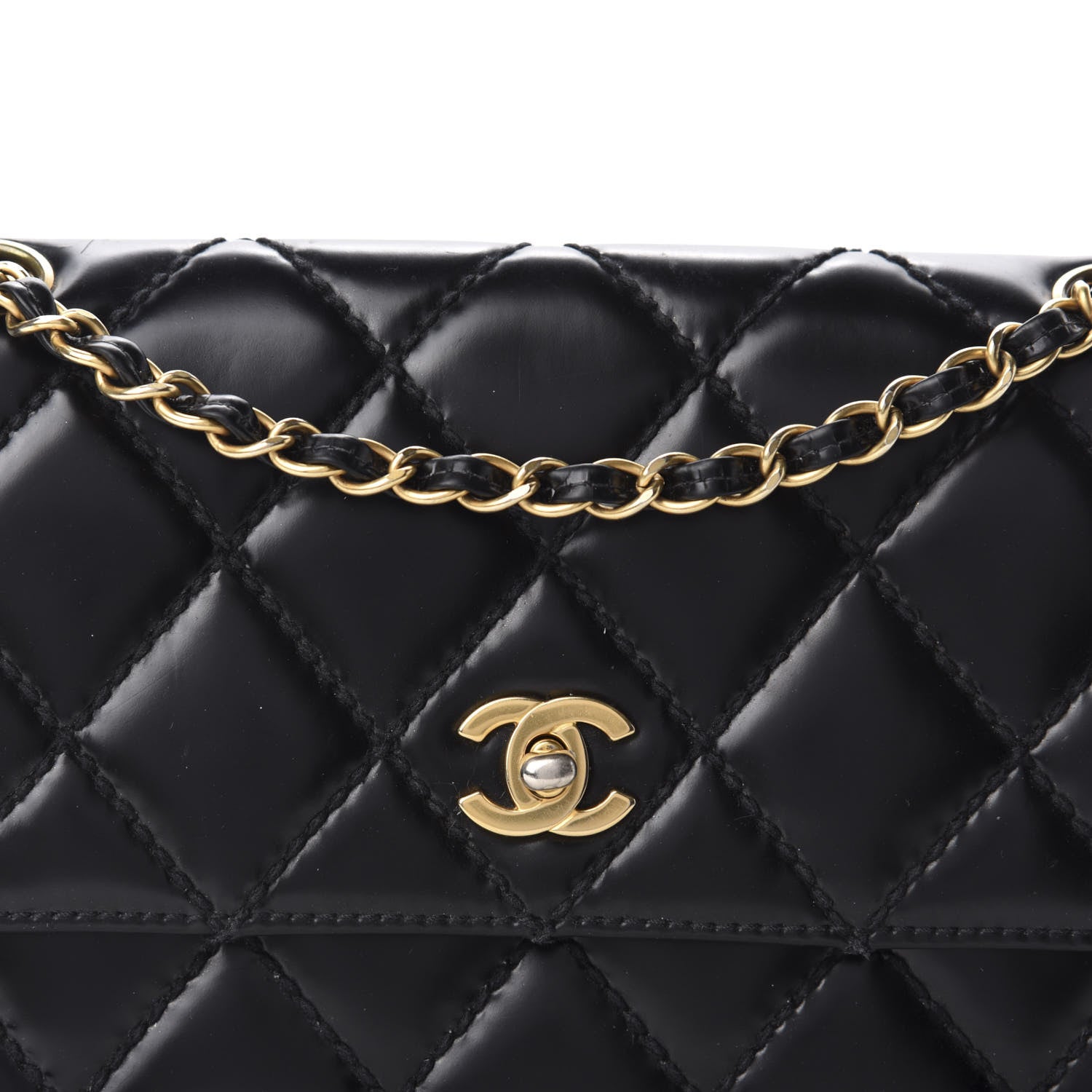 Chanel Glazed Calfskin Quilted Medium Single Flap Black 15 of 15