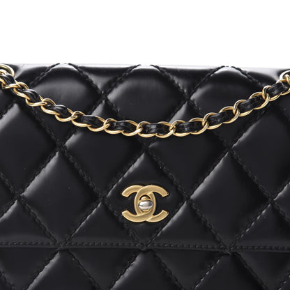 Chanel Glazed Calfskin Quilted Medium Single Flap Black 15 of 15
