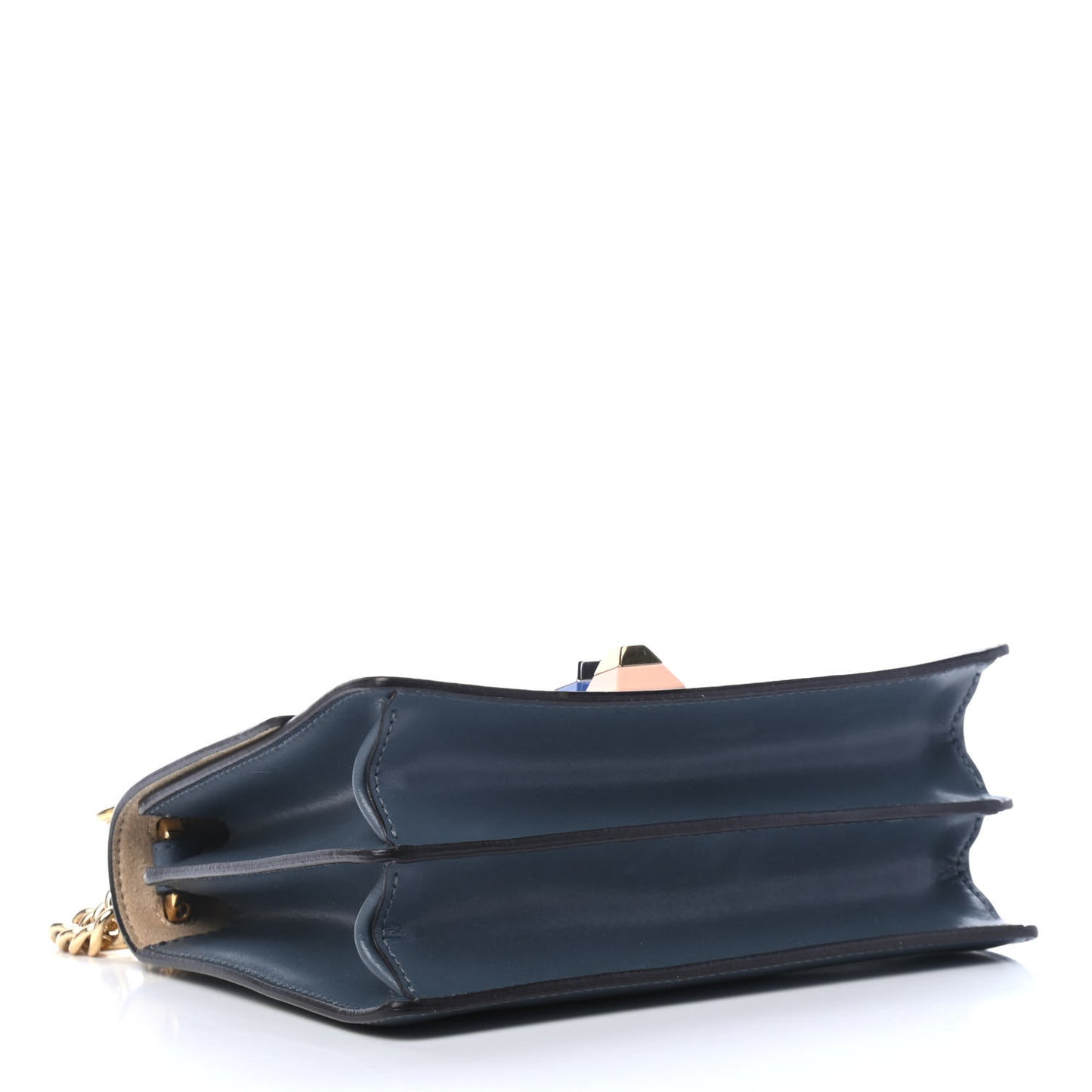 Vitello Liberty Studded Small Kan I Shoulder Bag Navy Blue
