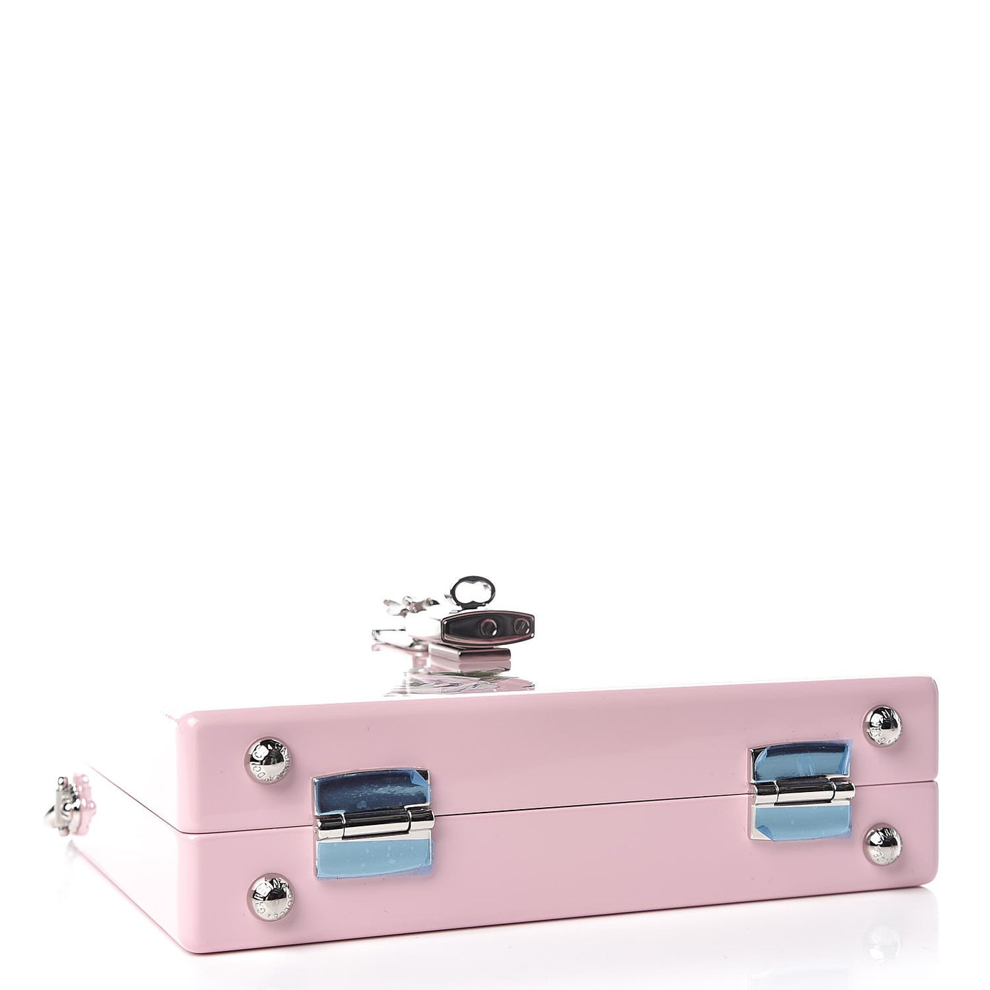 Acrylic Floral Print Dolce Box Clutch Pink