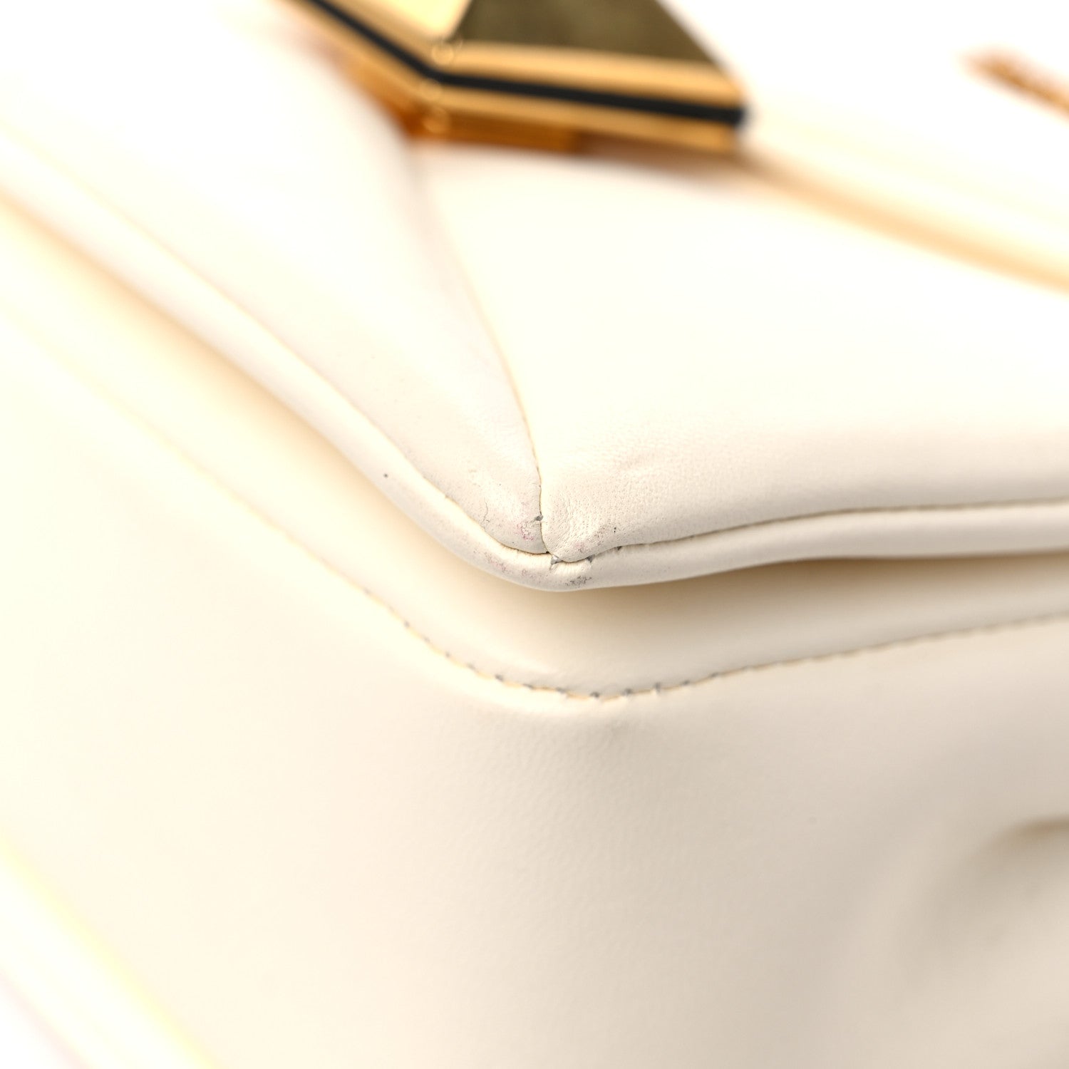 Valentino Garavani Nappa One Stud Chain Clutch Ivory 8 of 12