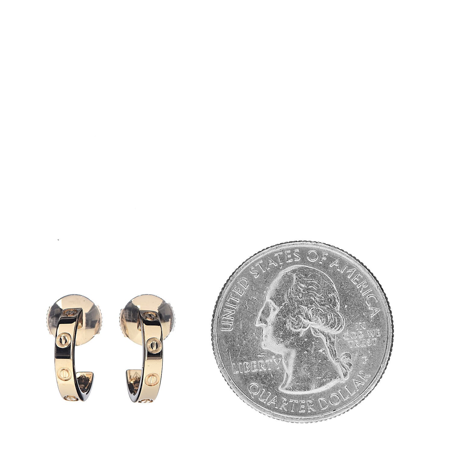 Cartier 18K Yellow Gold Small LOVE Hoop Earrings 2 of 5