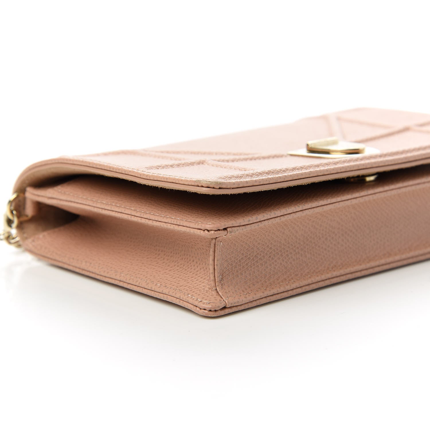 Christian Dior Grained Calfskin Diorama Wallet on Chain Pouch Nude 6 of 10