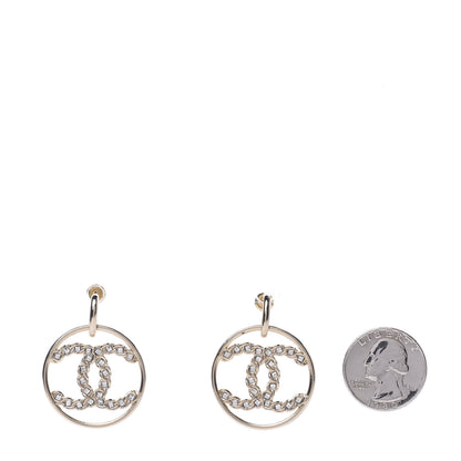Chanel Baguette Crystal High Society CC Drop Earrings Gold 2 of 6