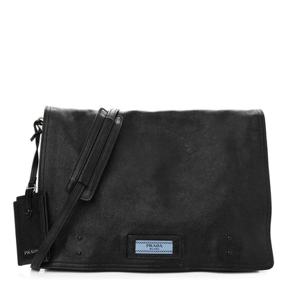 Prada Glace Calf Etiquette Flap Black Astrale 1 of 13