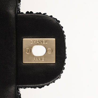 Chanel Sequin Embroidered Medium Flap Bag Black 6 of 8