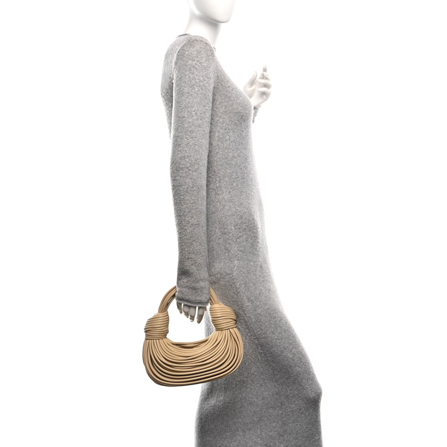 Bottega Veneta Nappa Mini Tubular Double Knot Porridge 2 of 9