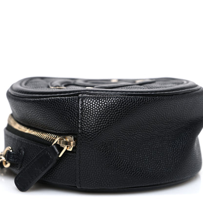 Chanel Caviar Quilted Round Filigree Crossbody Black 9 of 10