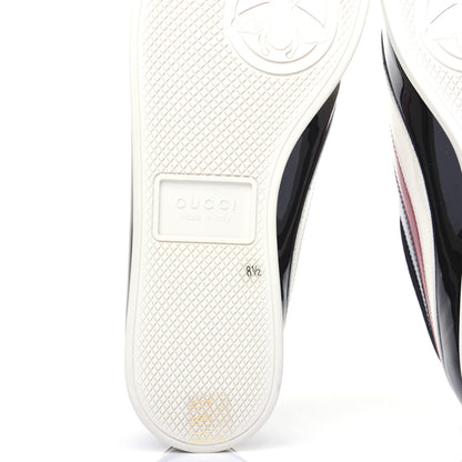 Gucci Patent Calfskin Web Falacer Sneakers 8.5 Black 12 of 15