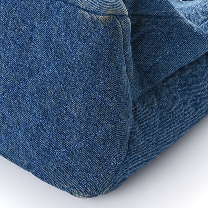 Chanel Denim Shearling Hieroglyph Coco Tote Blue 10 of 10