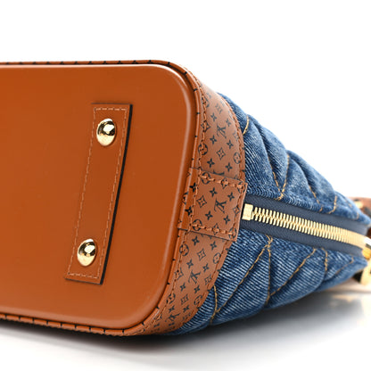Louis Vuitton Denim Calfskin Reverse Monogram Malletage Alma BB Blue 9 of 10