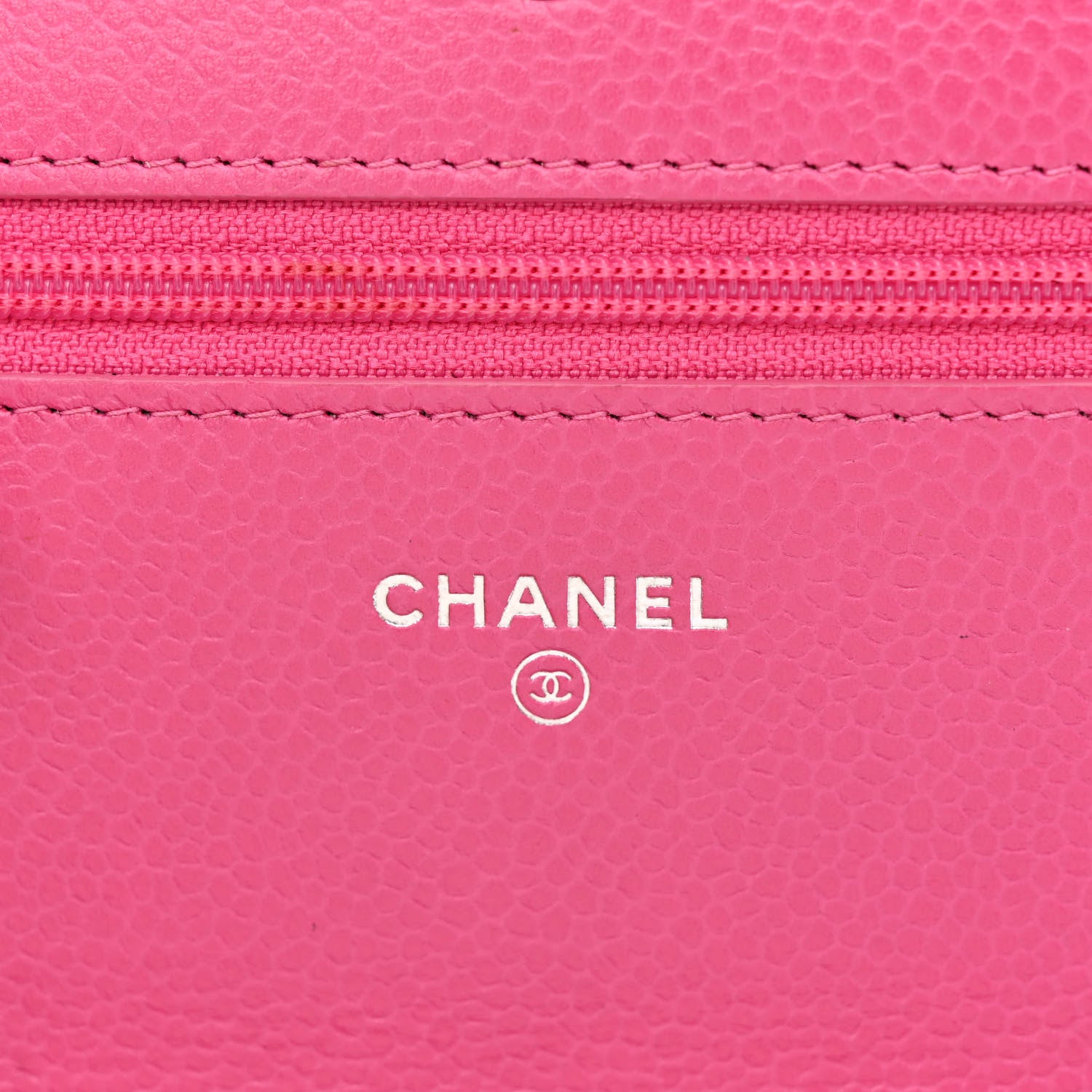 Chanel Caviar Quilted Wallet on Chain WOC Dark Pink 6 of 11