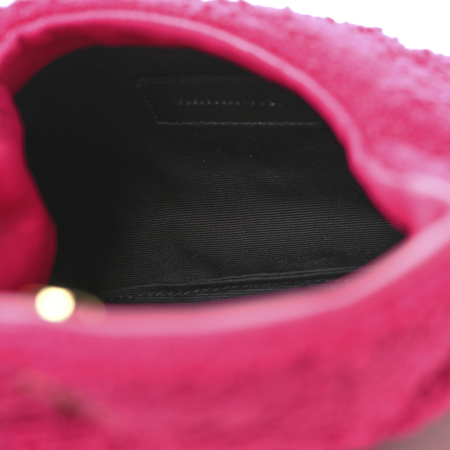 Boucle Tweed Quilted Loulou Puffer Monogram Pouch Clutch Magenta