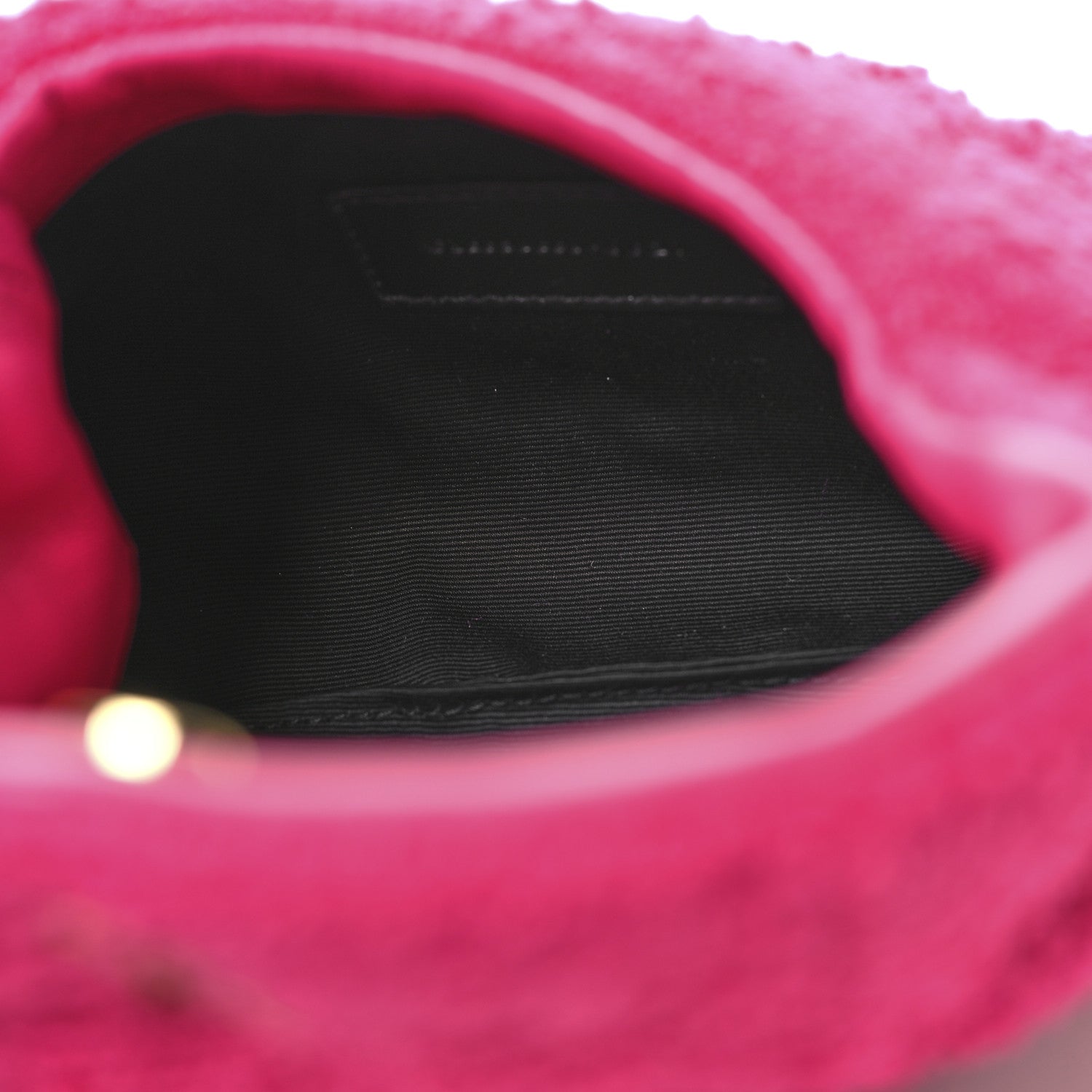 Saint Laurent Boucle Tweed Quilted Loulou Puffer Monogram Pouch Clutch Magenta 6 of 11