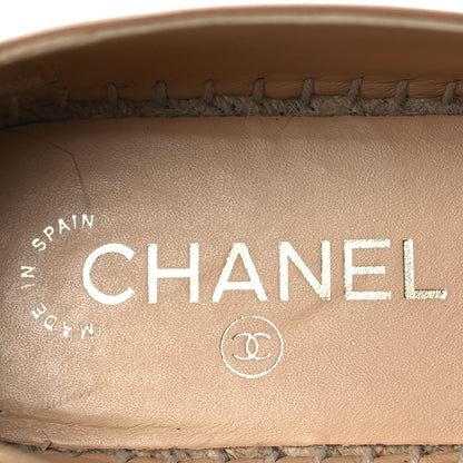 Chanel Lambskin CC Espadrilles 40 Beige Black 9 of 11
