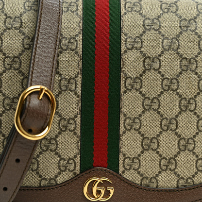 Gucci GG Supreme Monogram Web Small Ophidia Flap Messenger Bag Brown 8 of 11