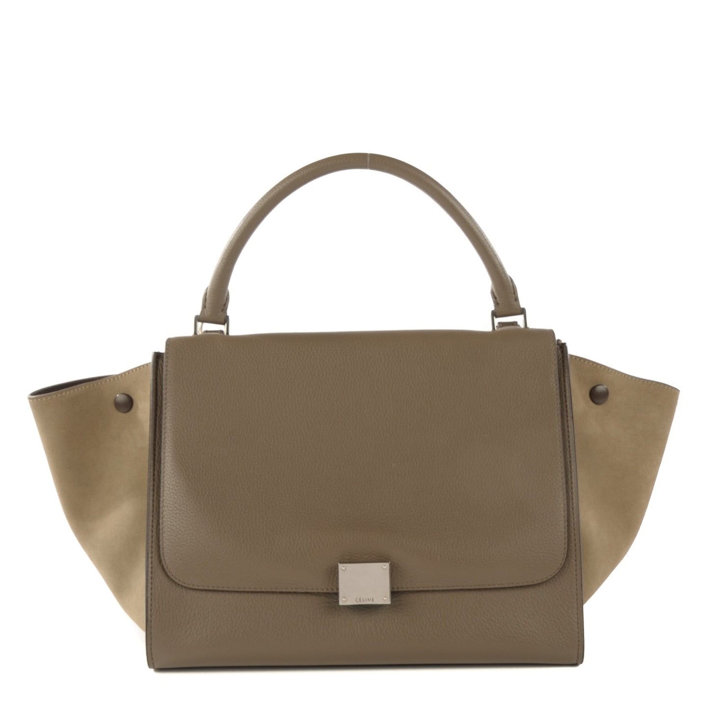 Drummed Calfskin Suede Medium Trapeze Souris