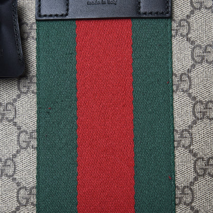Gucci GG Supreme Monogram Web Medium Zippered Tote Beige Black 11 of 11