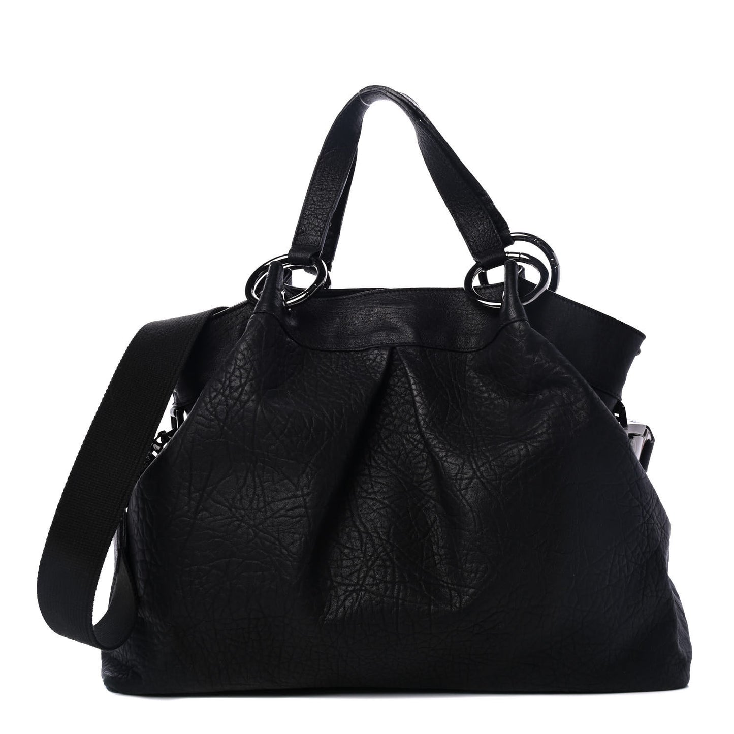 Grained Calfskin Tote Bag Black