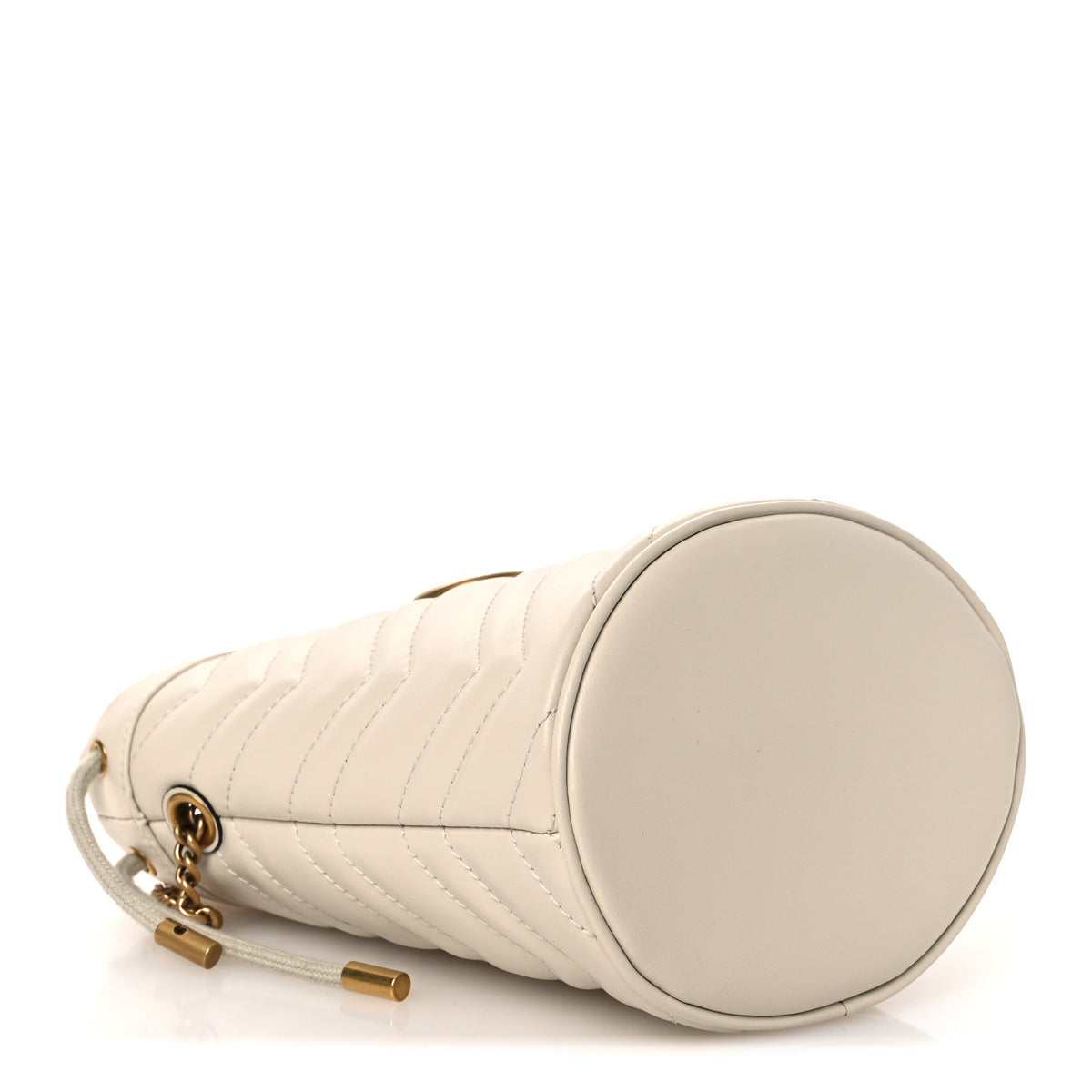 Gucci Calfskin Matelasse Mini GG Marmont 2.0 Bucket Bag White 4 of 10