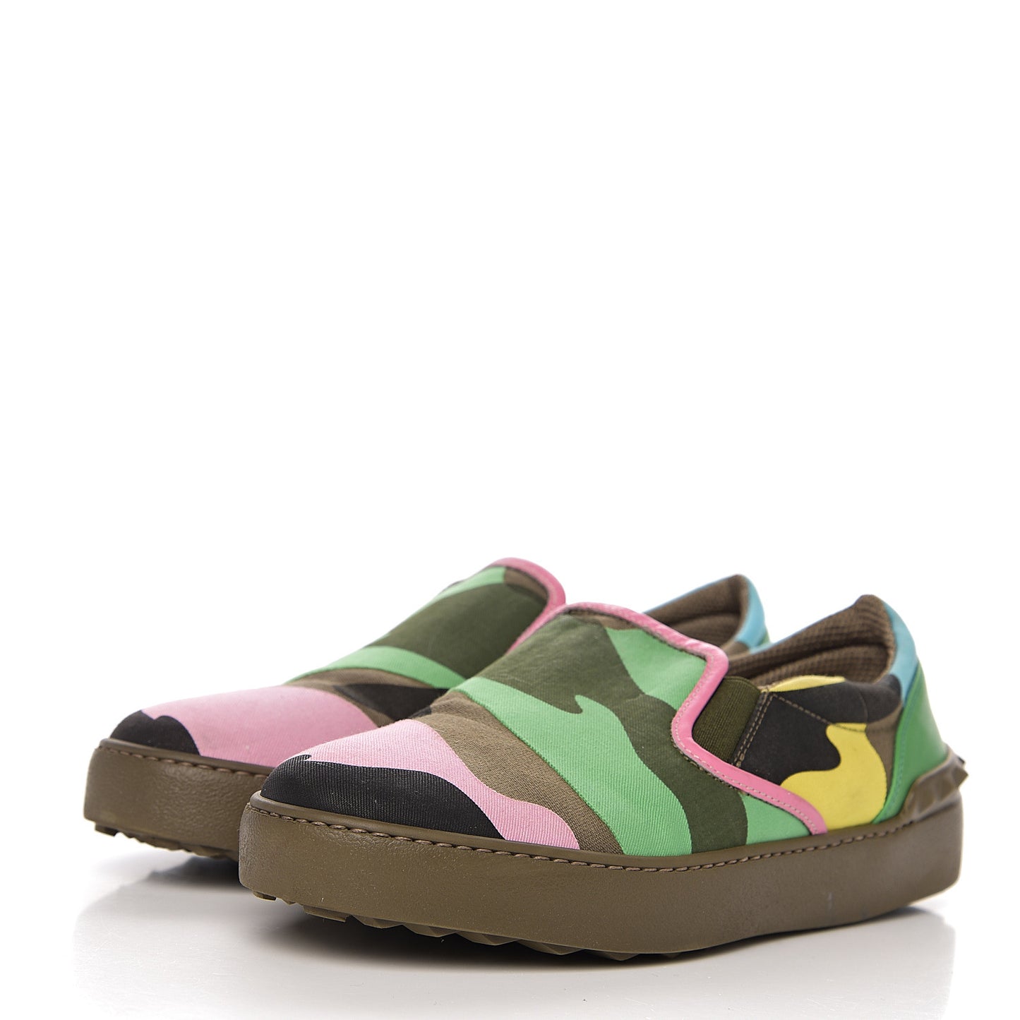 Canvas Womens Rockstud Slip On Sneakers 37 Camouflage